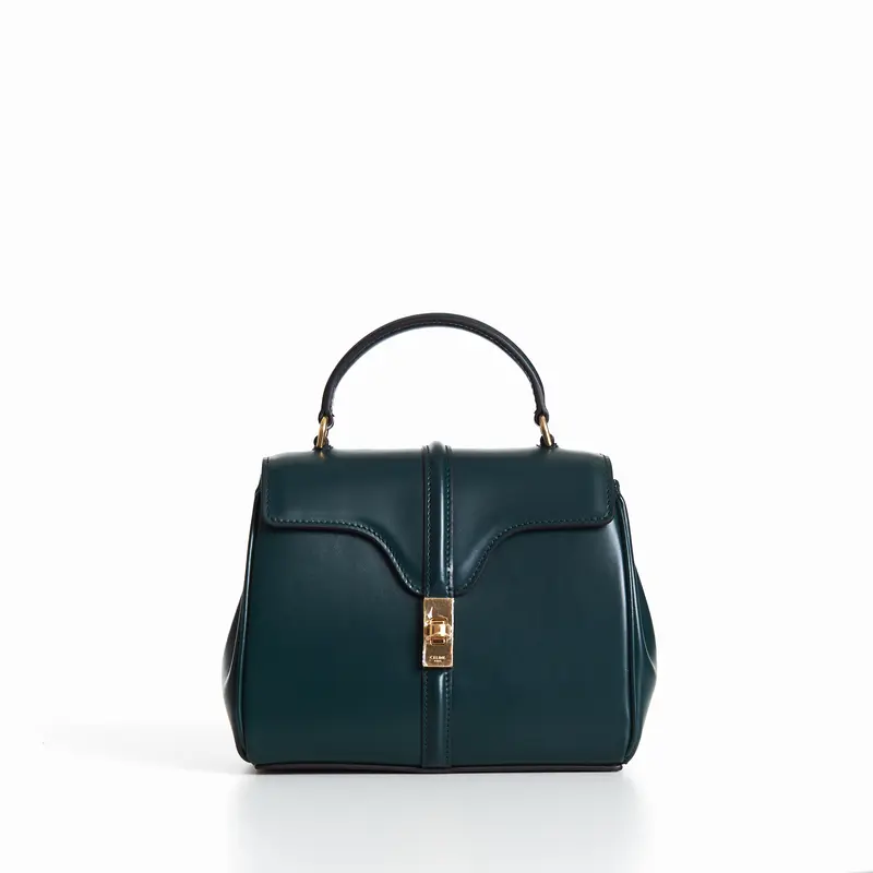 Mini 16 In Amazone Green Satinated Calfskin