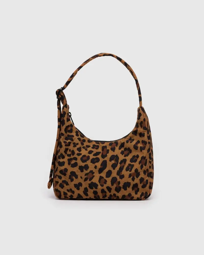 Mini Nylon Shoulder Bag - Leopard