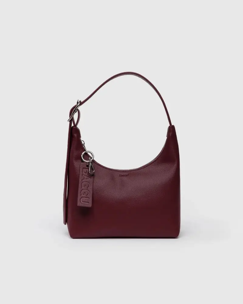 Mini Recycled Leather Shoulder Bag - Mahogany