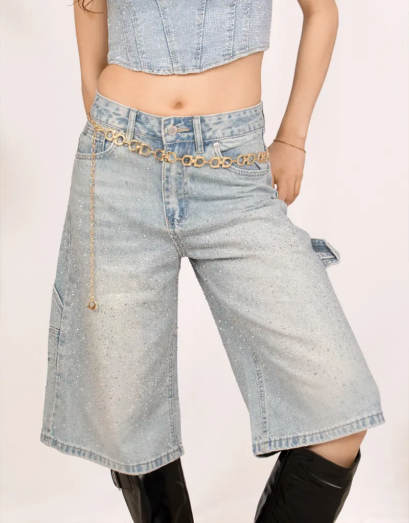 Minimal Y2K chain waist belt