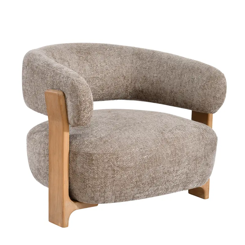 Mire Taupe Fauteuil Legacy 3 Mink Rubber wood PTMD