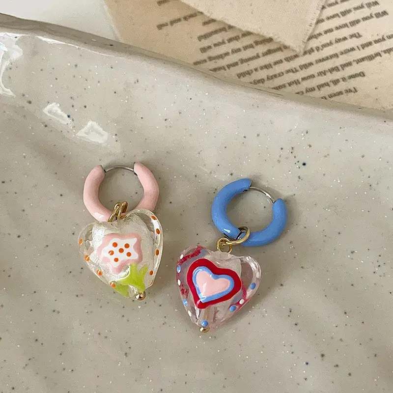 Mismatched Candy Heart Earrings