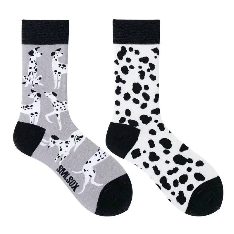 Mismatched Dalmatian Crew Socks