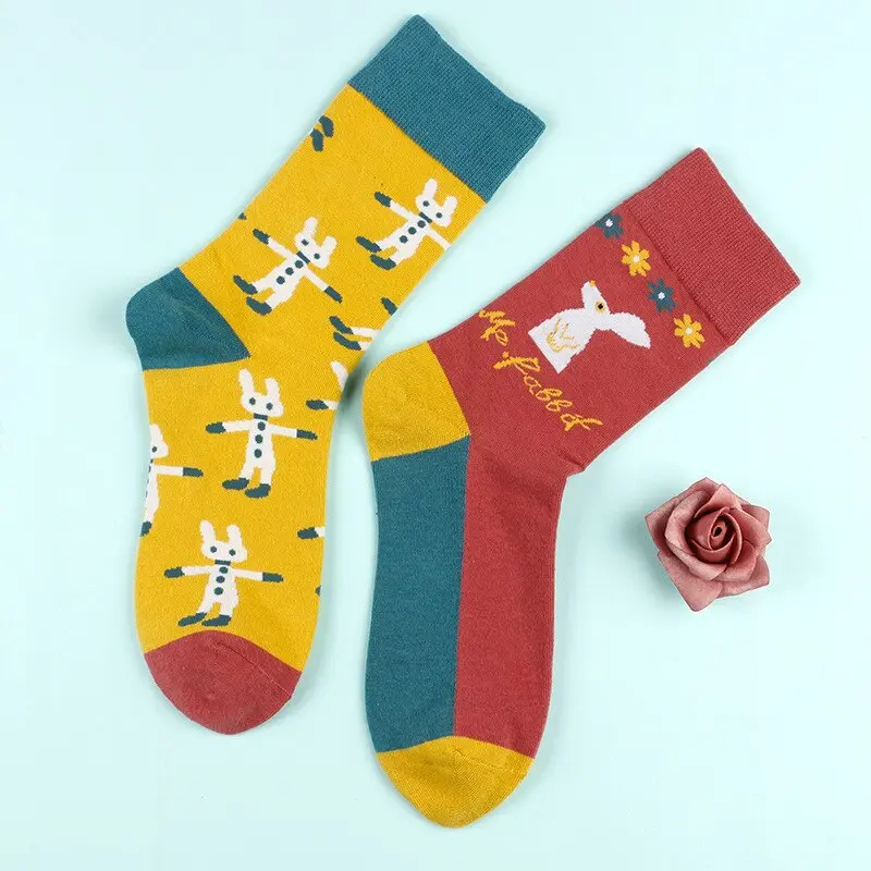 Mismatched Rabbit Crew Socks