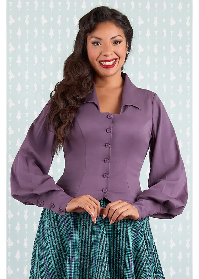Miss Candyfloss Arien Violette 40s Blouse Purple