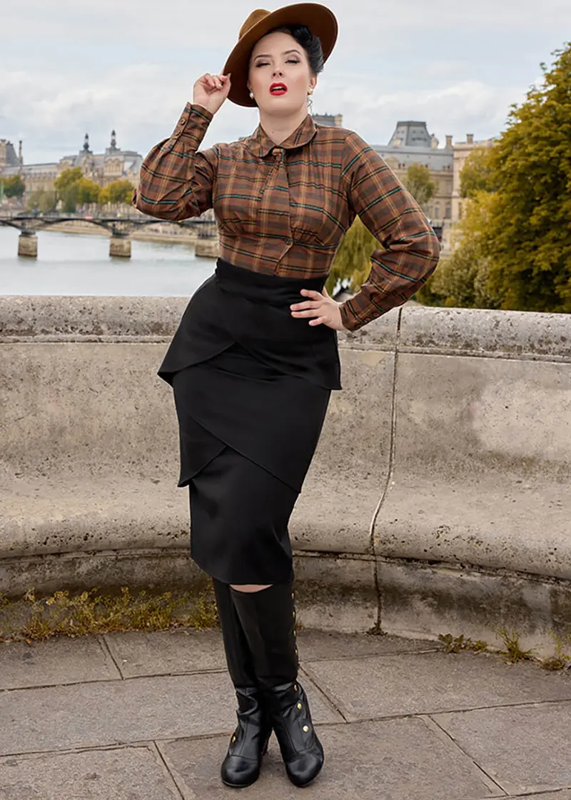 Miss Candyfloss Avena Lou 40's Pencil Skirt Black