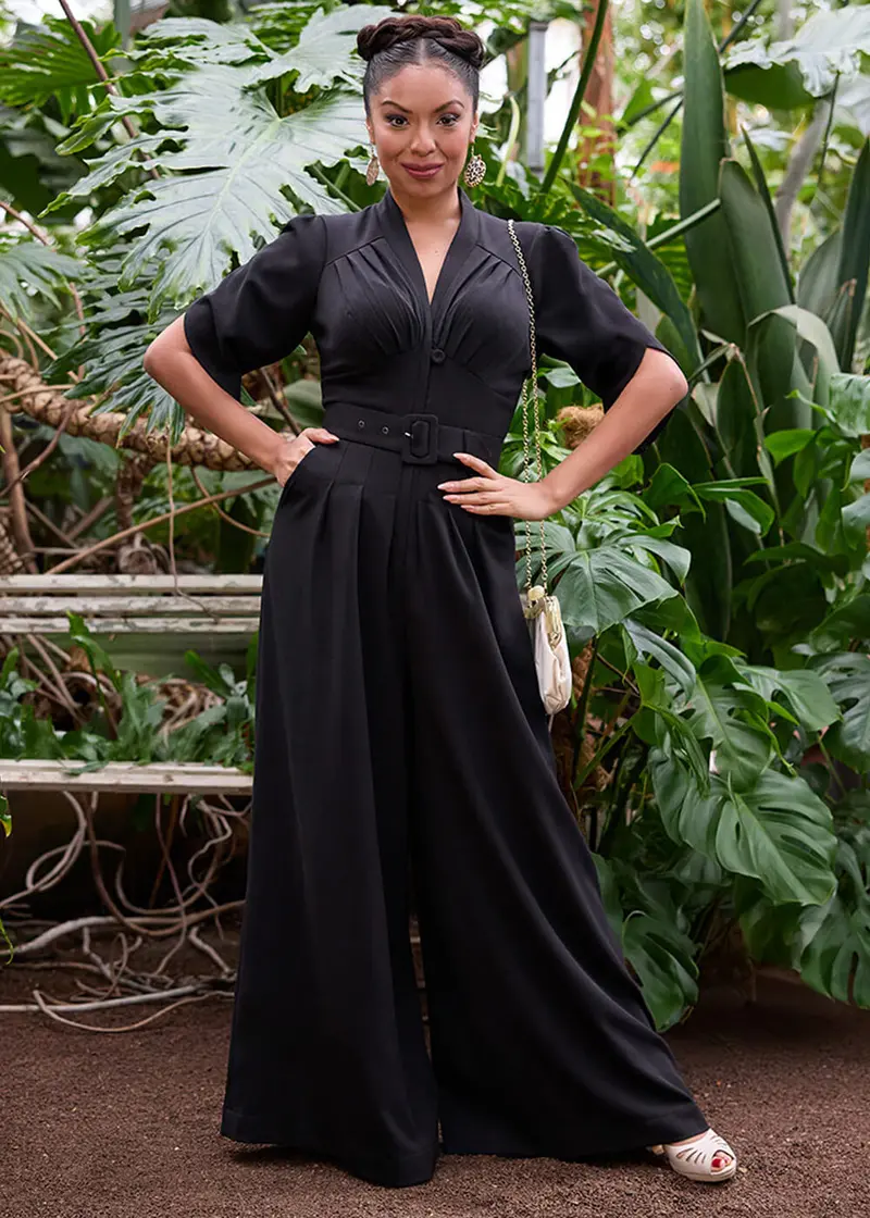 Miss Candyfloss Gigi Lou 40s Black Jumpsuit