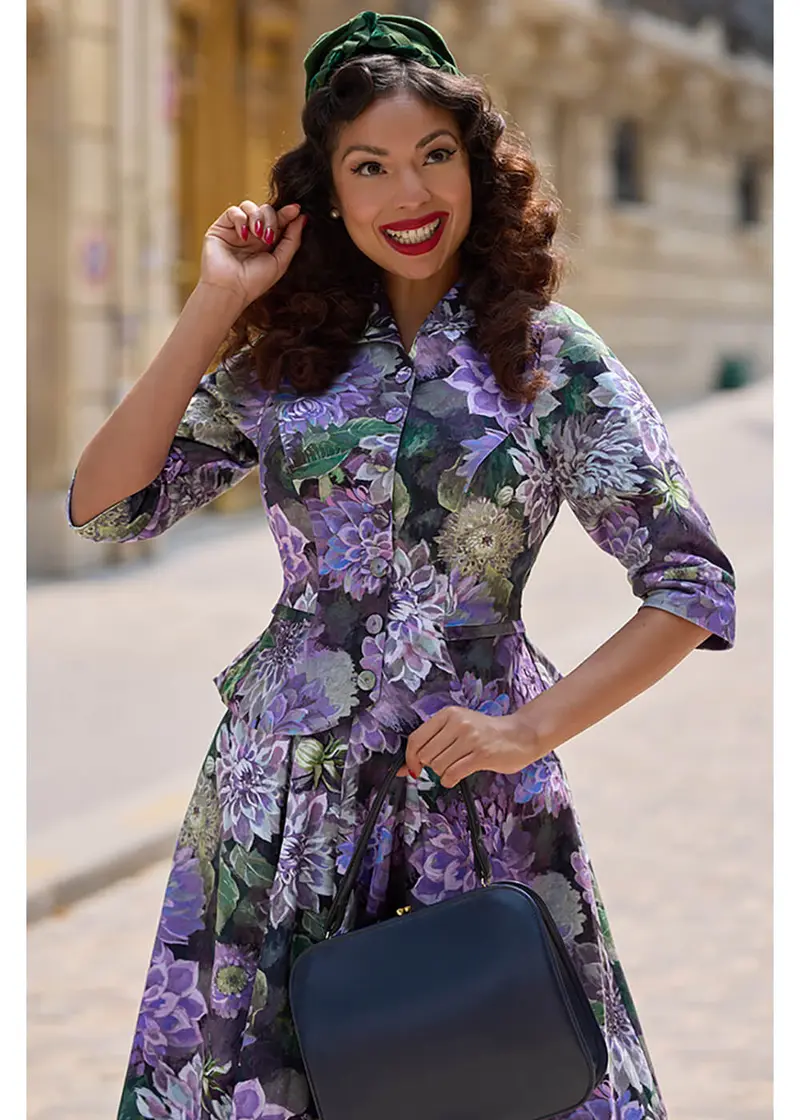 Miss Candyfloss Laly Hortensia 50s Blazer Jacket Purple