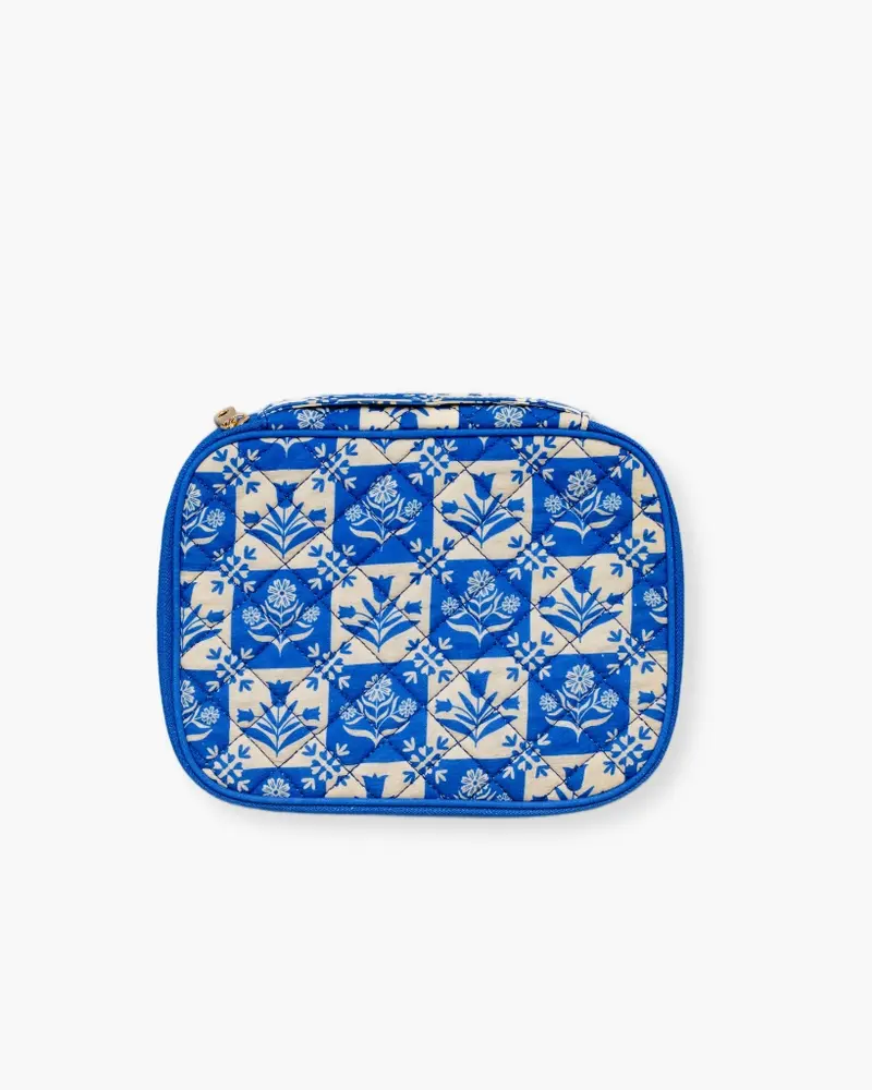 Mobile Tech Pouch - Blue Plaid Floral [PRE ORDER]