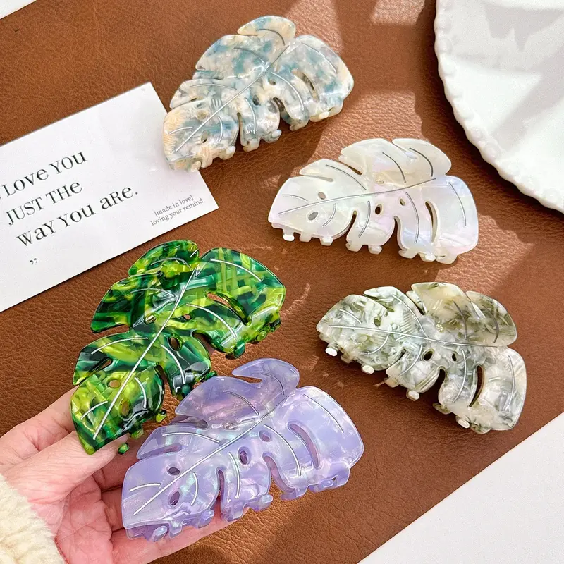 Monstera Leaf Hair Claw Clips (5 Colours)