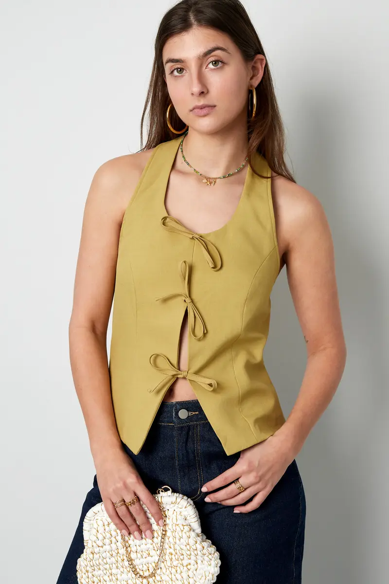 Mooie Gilet met strikjes | Groen
