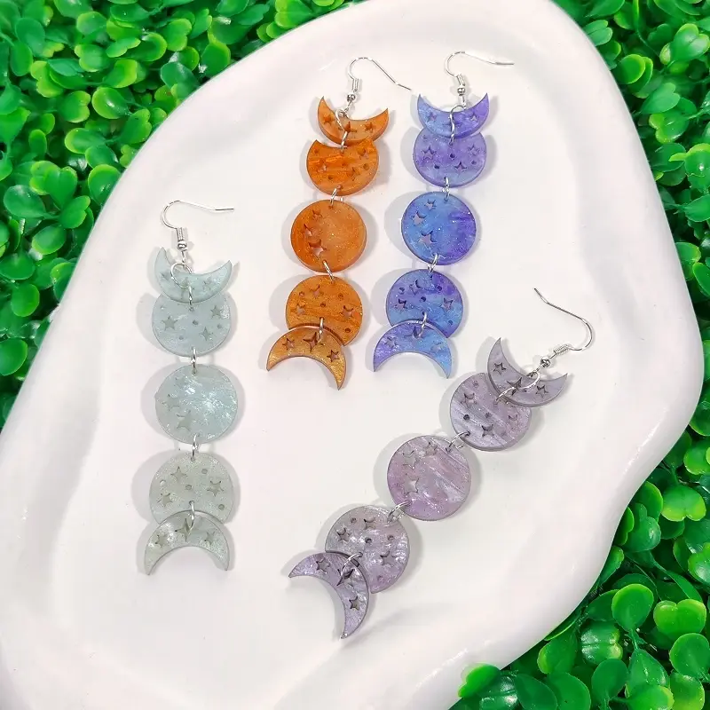 Moon Phases Drop Earrings