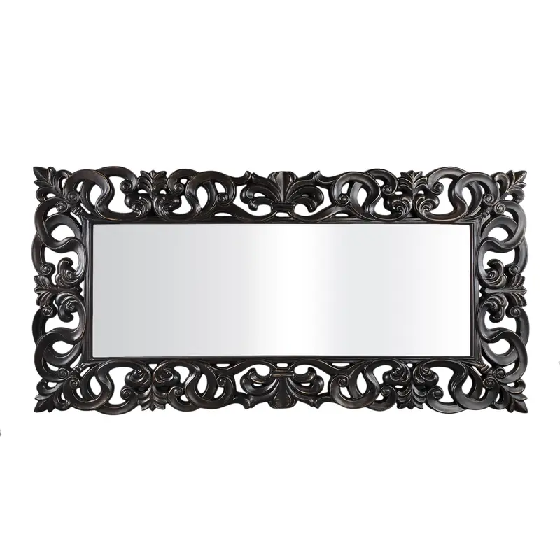Morrigan Black Poly Classical Mirror Rectangle PTMD