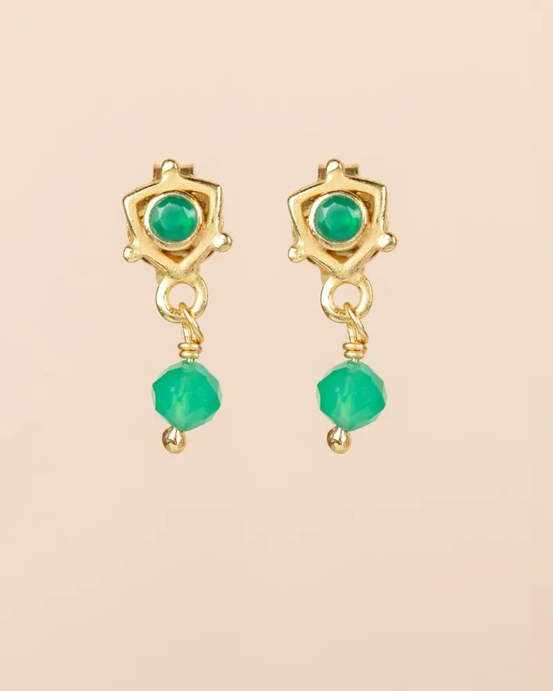 Muja Juma Collier Flea green agate bead