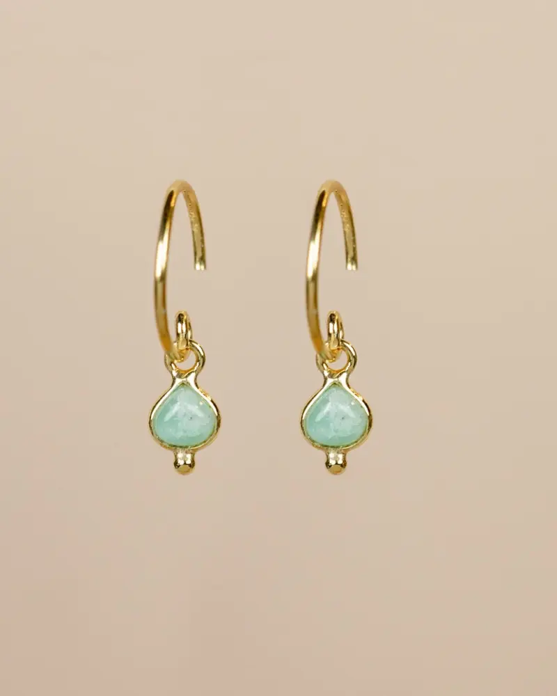 Muja Juma Oorhangers Psyllid amazonite 4x4mm heart