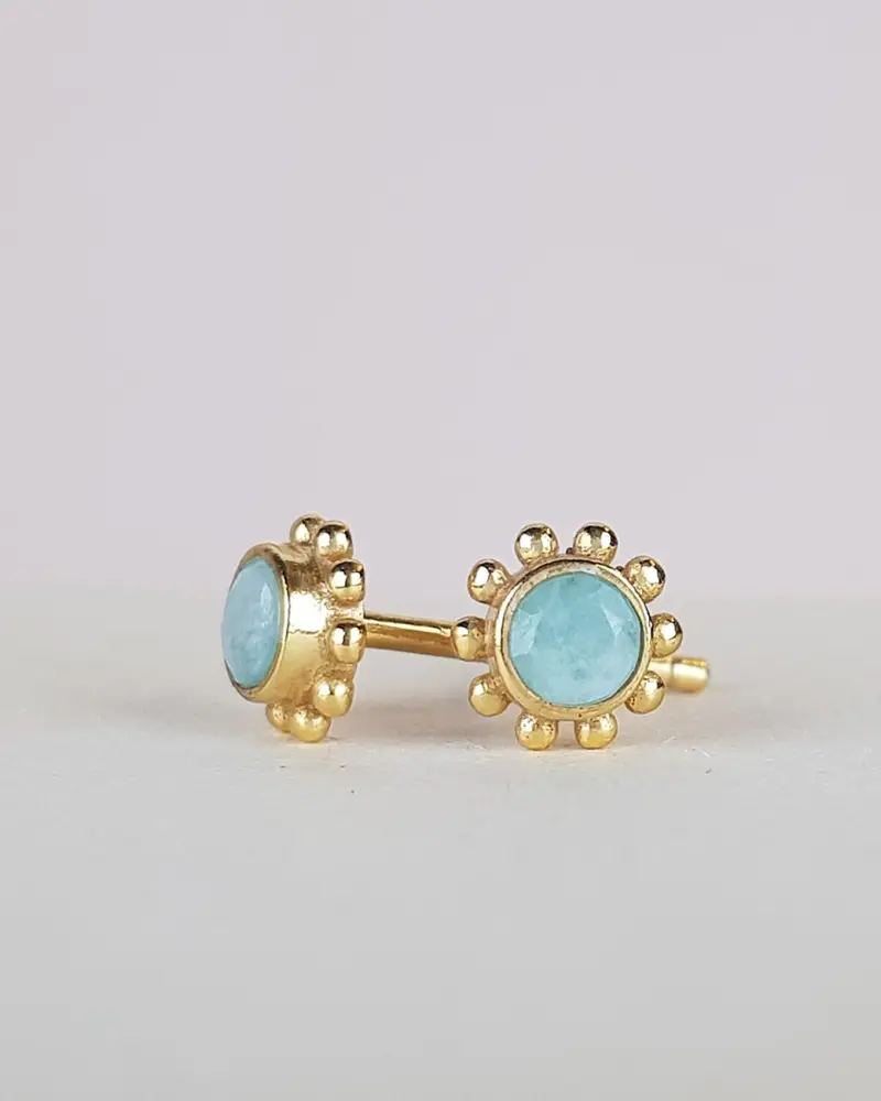 Muja Juma Oorknoppen Firefly amazonite round