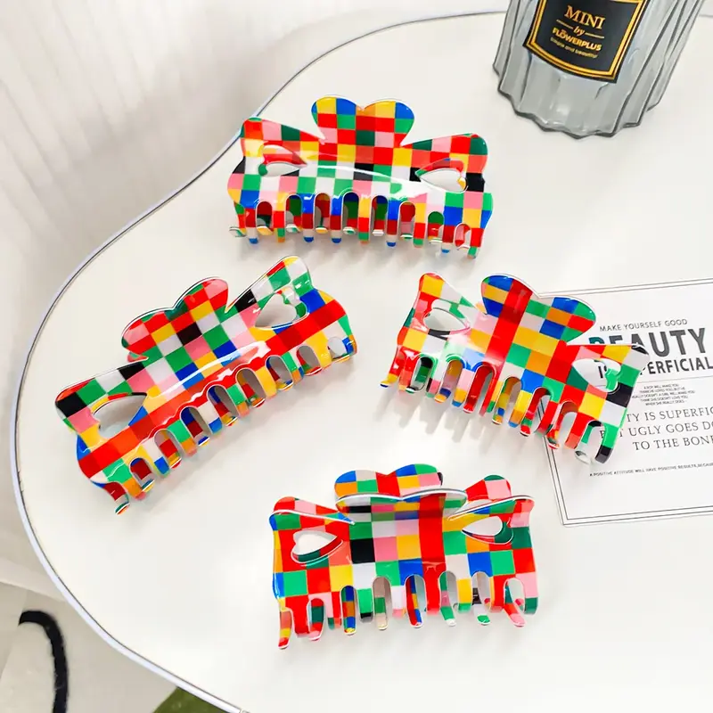 Multicolour Checkered Hair Claw