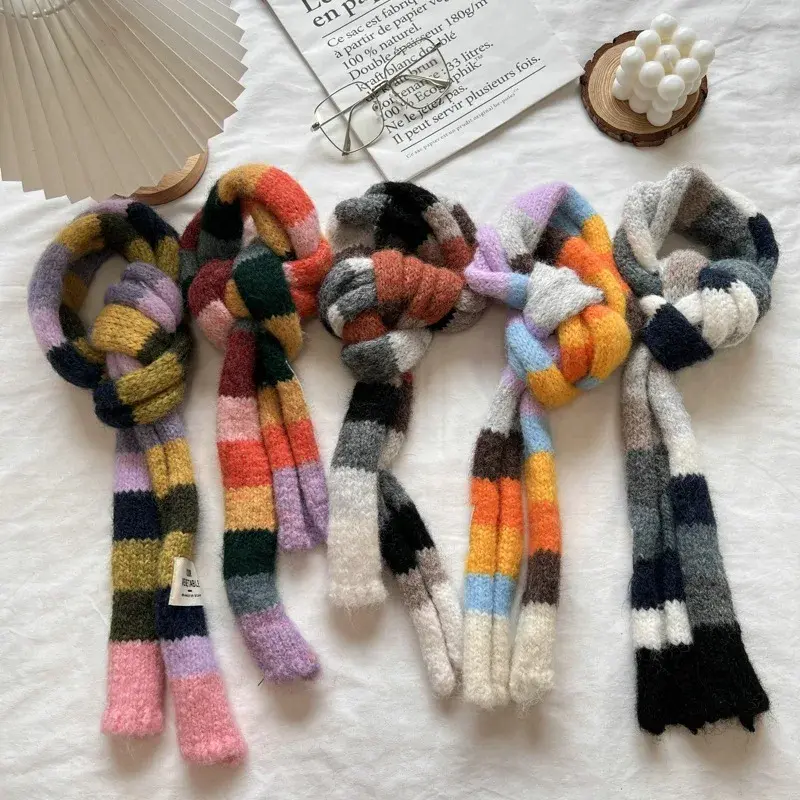 Multicolour Striped Skinny Scarf (5 Colours)