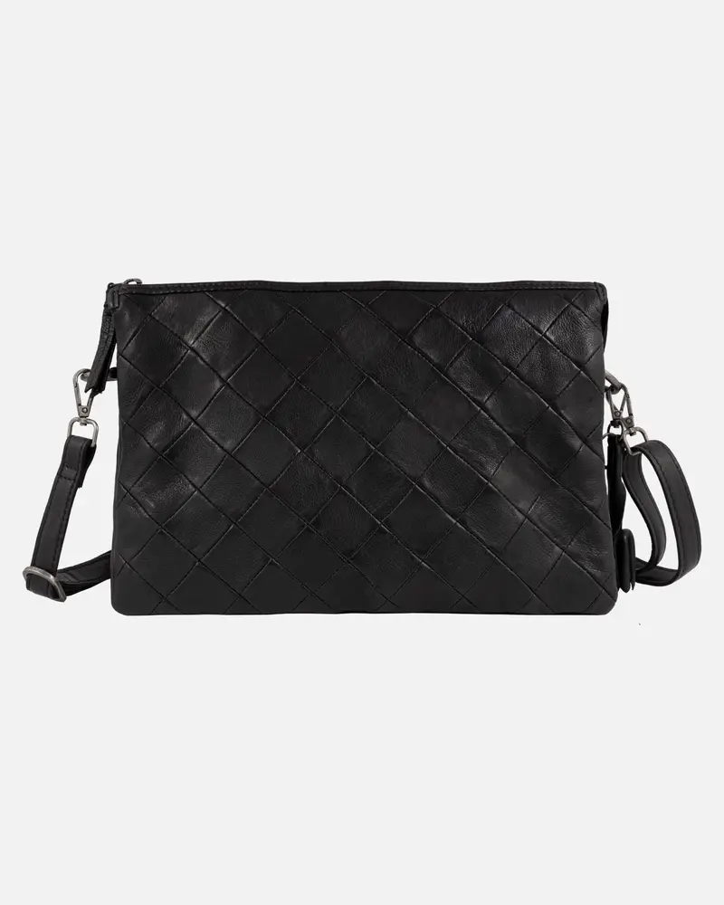 Munter │ Ruime Leren Tas met Diamantpatroon