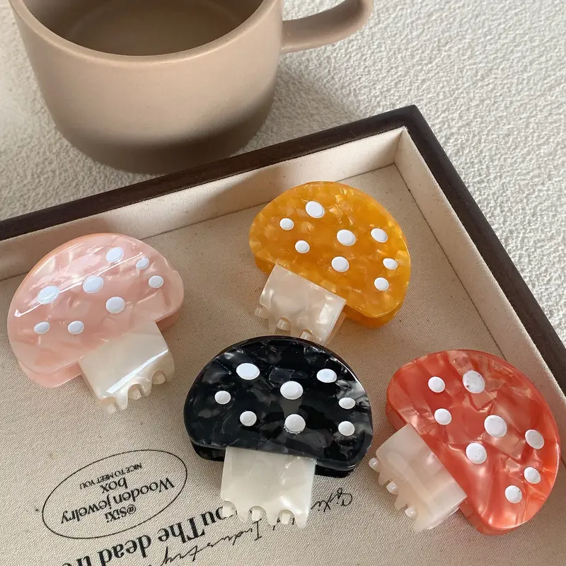Mushroom Acrylic Hair Claw Clips (4 Colours)