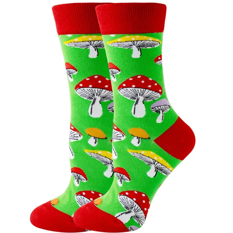 Mushroom Pattern Crew Socks