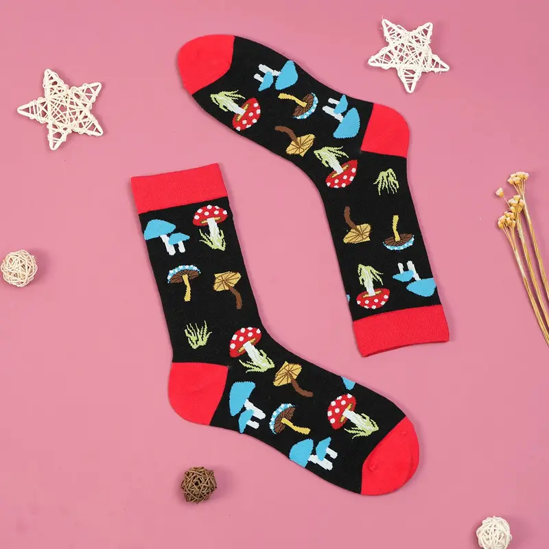 Mushroom Pattern Crew Socks