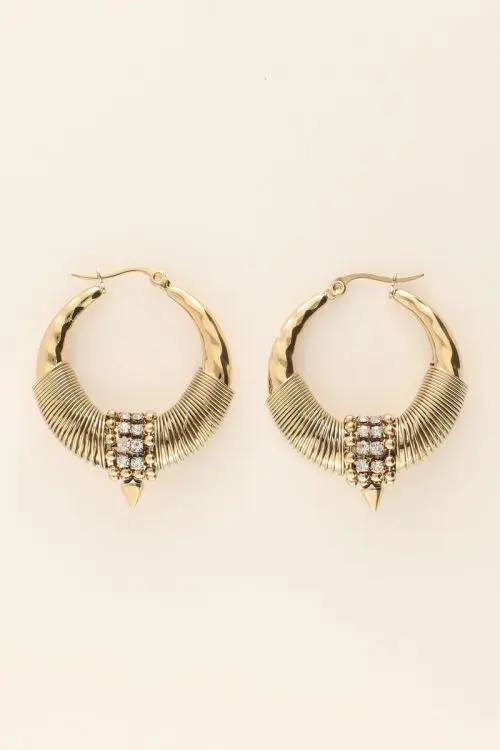 My Jewellery Chunky oorringen met ringen & strass