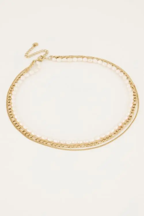 My Jewellery Driedubbele ketting met parels