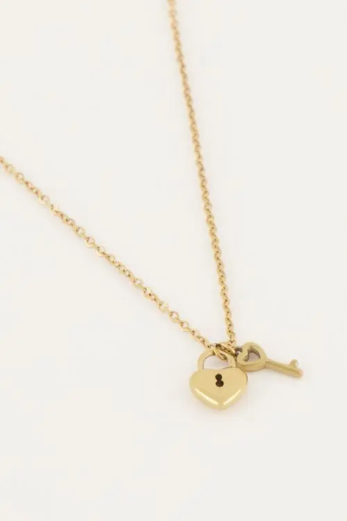 My Jewellery Ketting hartjes slot & sleutel