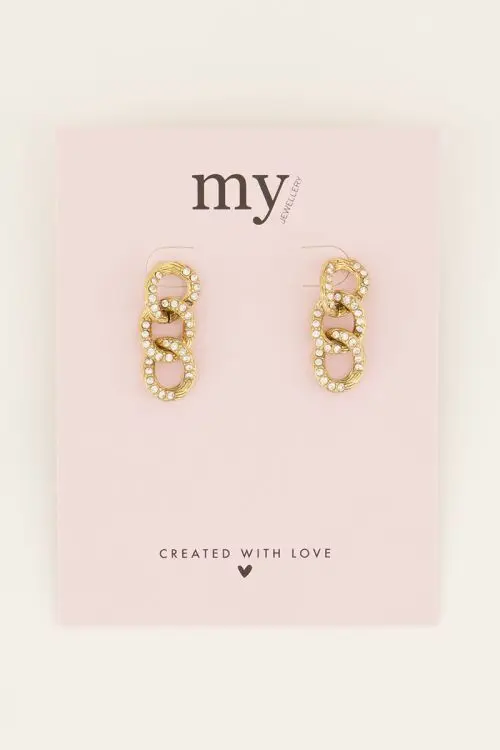 My Jewellery Oorhangers met platte schakels & strass