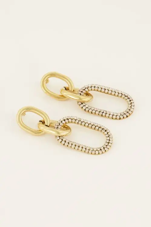 My Jewellery Oorhangers met schakels & strass