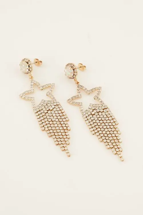 My Jewellery Oorhangers met ster & strass stenen
