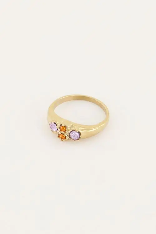 My Jewellery Vintage cluster ring oranje kristal