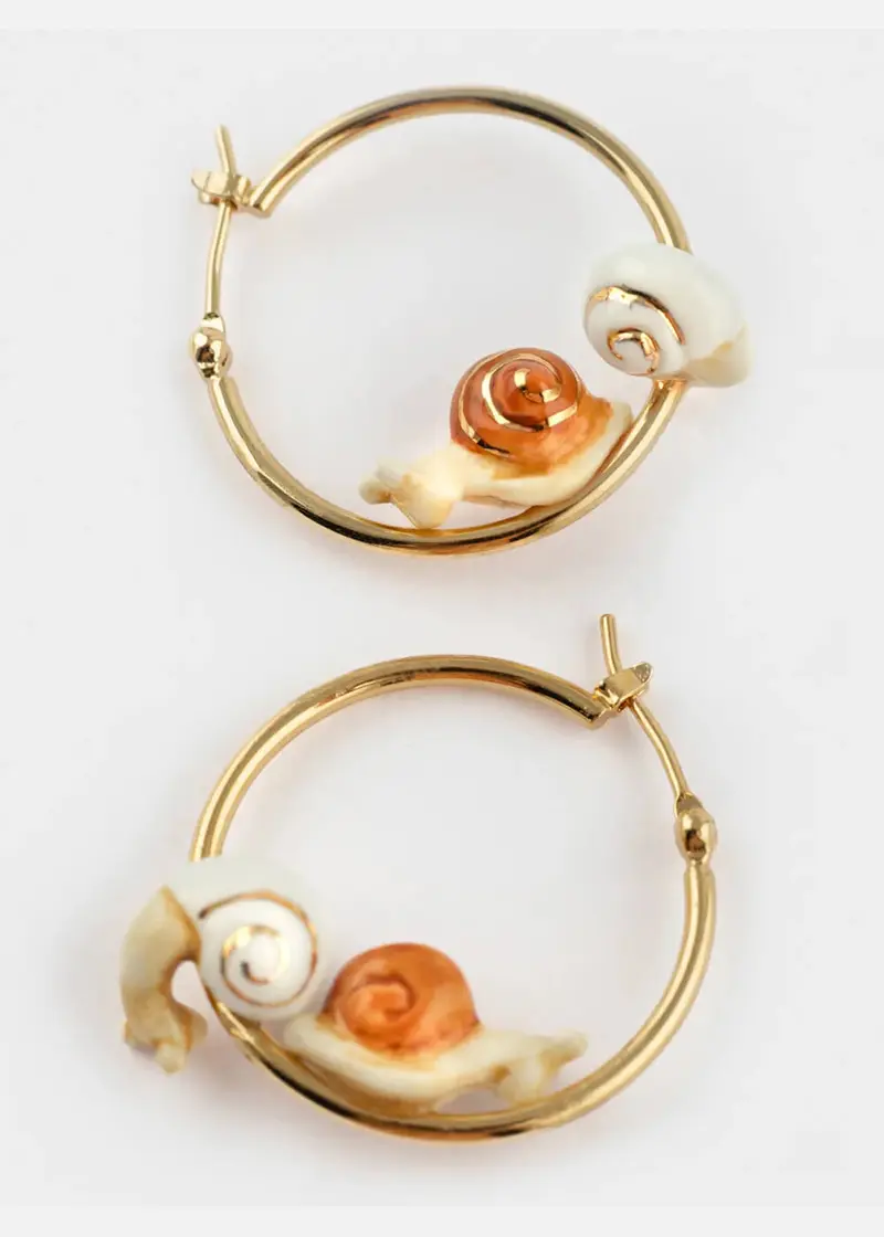Nach Couple Of Snails Hoop Earrings