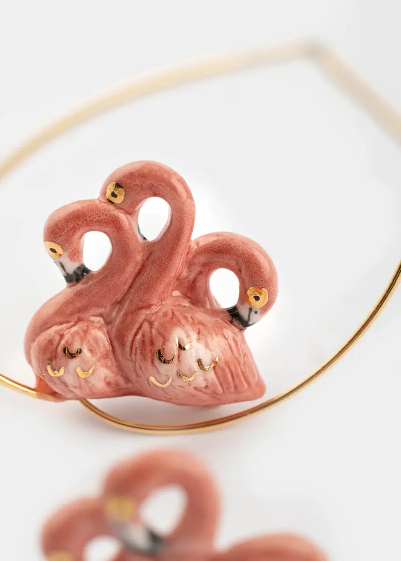 Nach Flamingos Aloha Hoop Earrings