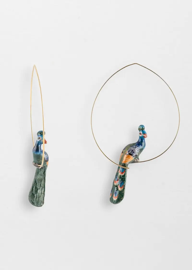 Nach Peacock Hoop Earrings