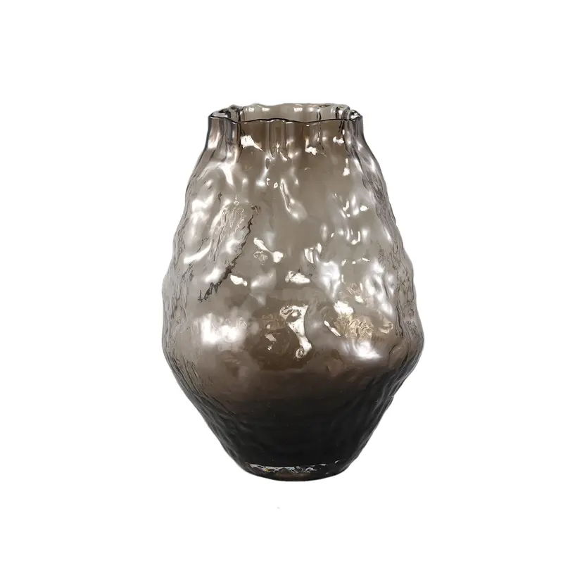 Narin Brown Irregular Shaped Glass Vase L PTMD