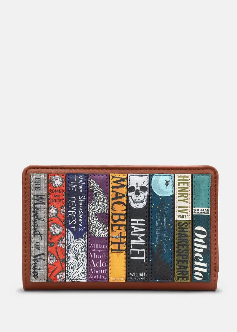 New Disguise Shakespeare Zipper Wallet Brown