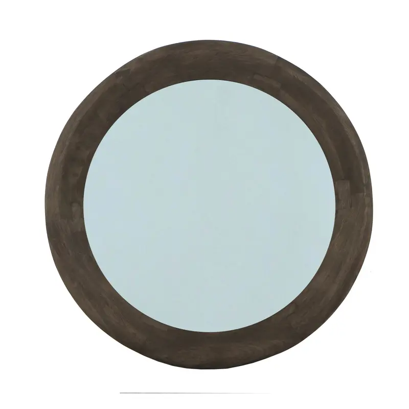 Noam Brown Mango Wood Round Mirror L Dia 90cm x 5cm PTMD
