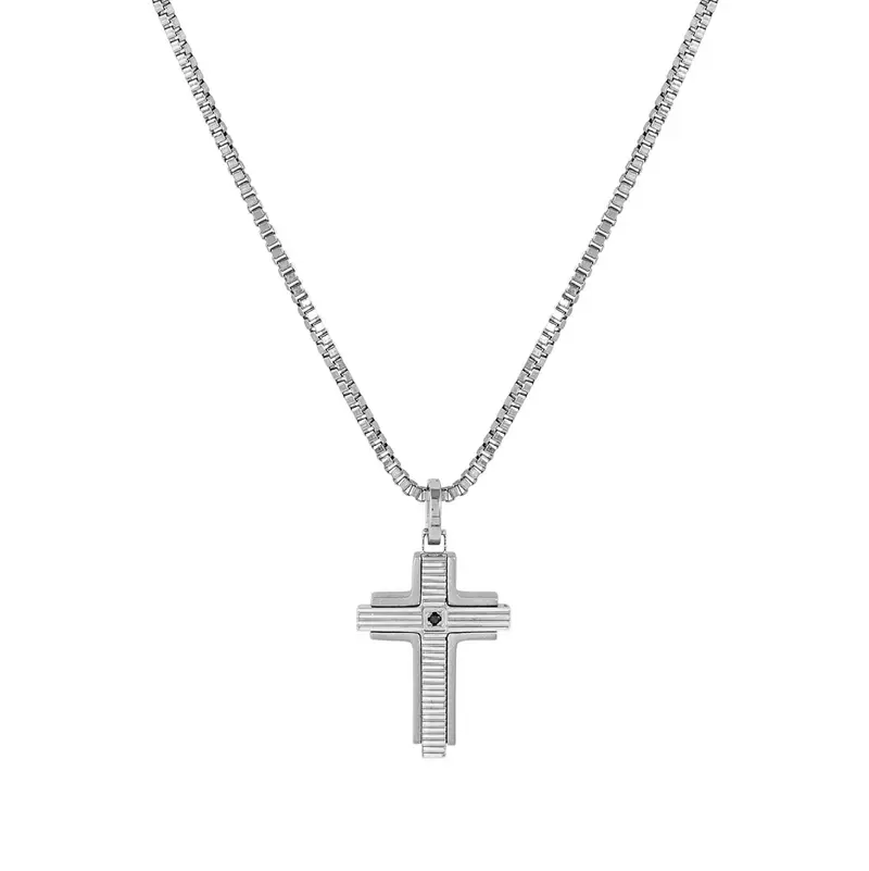 Nomination Strong Diamond necklace, Black Diamond, satin details