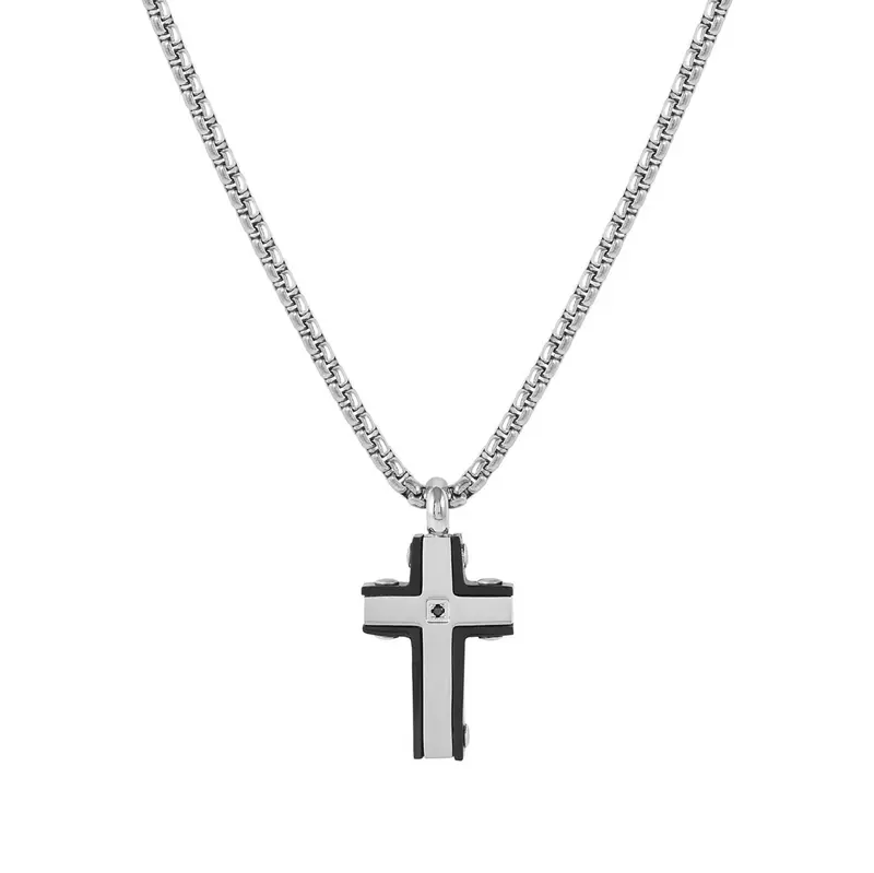 Nomination Strong Diamond necklace, Cross with Black Diamond