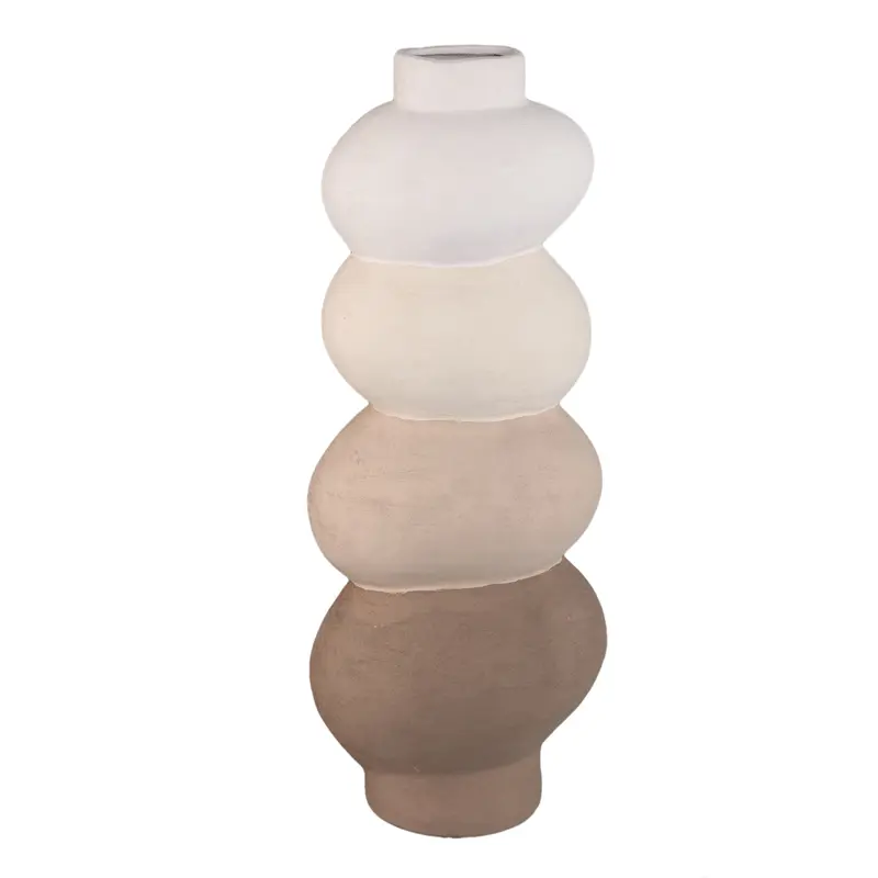 Norian Light Brown Ceramic Bulby Vase Earthy L PTMD