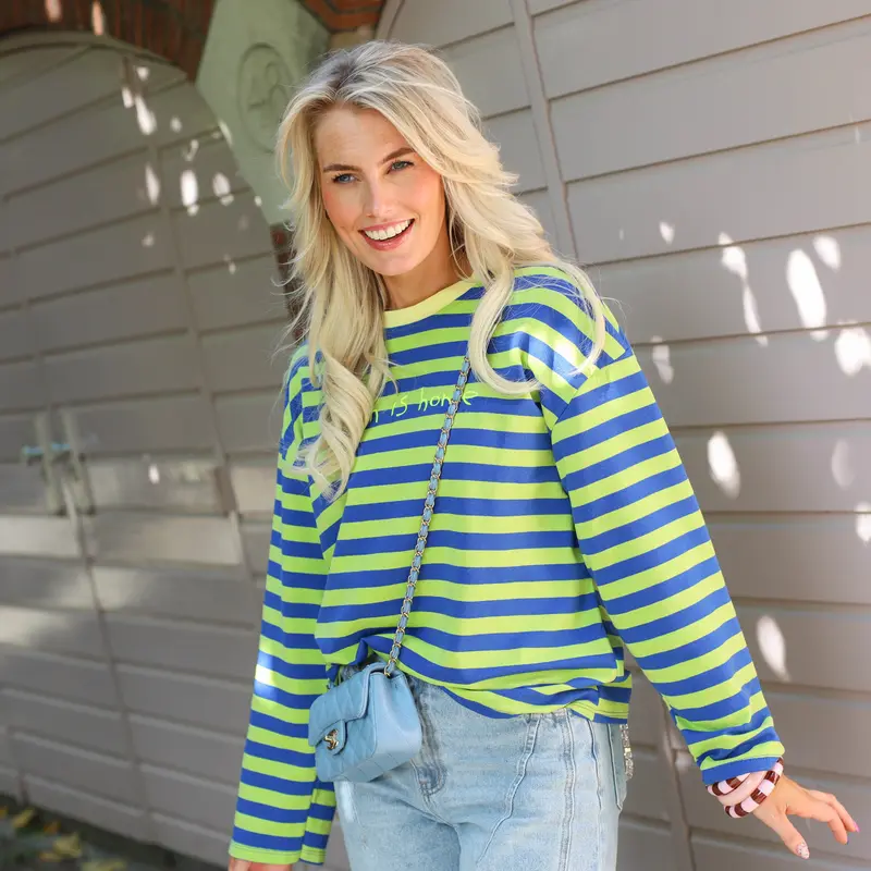 North streep top groen blauw