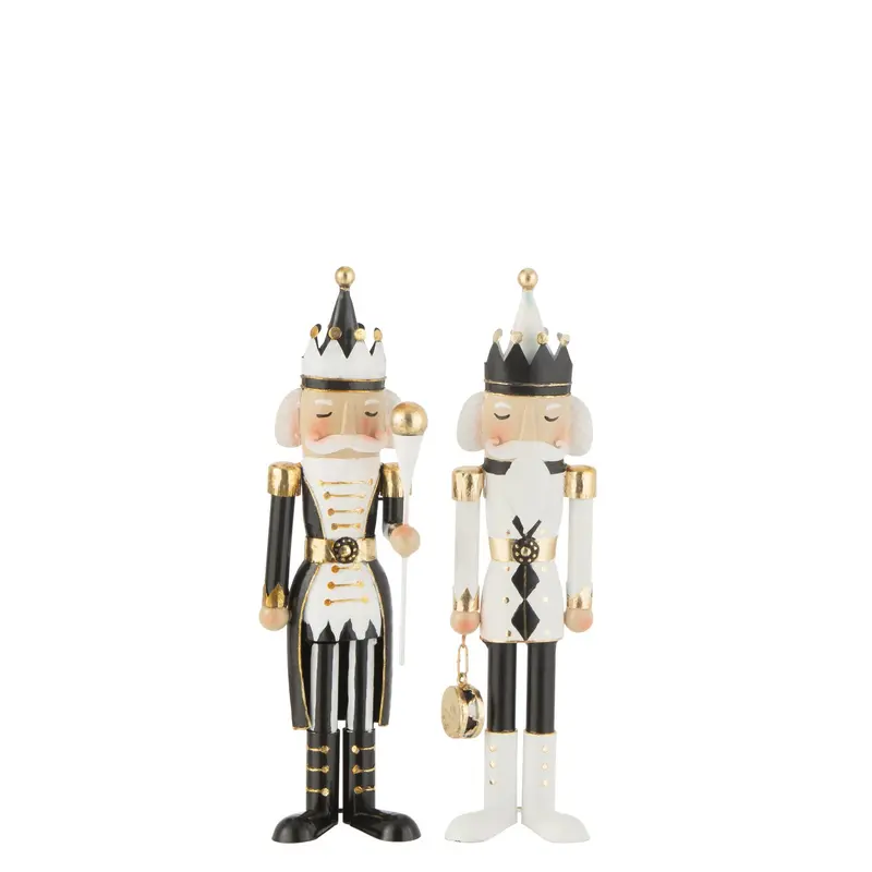 Notenkraker Ijzer Zwart/Wit Small Set van 2 H36,5cm J-Line
