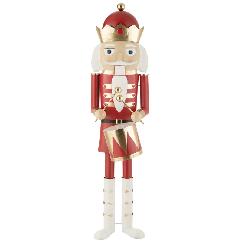 Notenkraker Trommel Rood/Goud H174cm J-Line