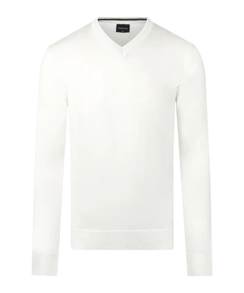 Off white pullover met V-neck