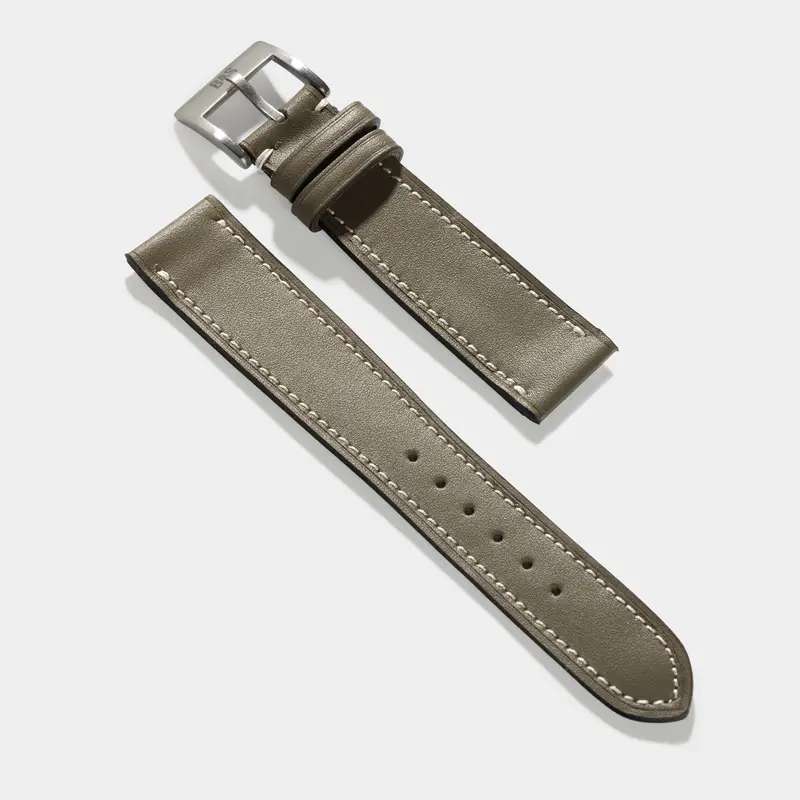 Olive Silk Calf Leather Watch Strap