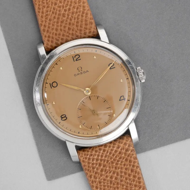 Omega Calatrava Salmon Dial Rare Extra-Large 39mm Case