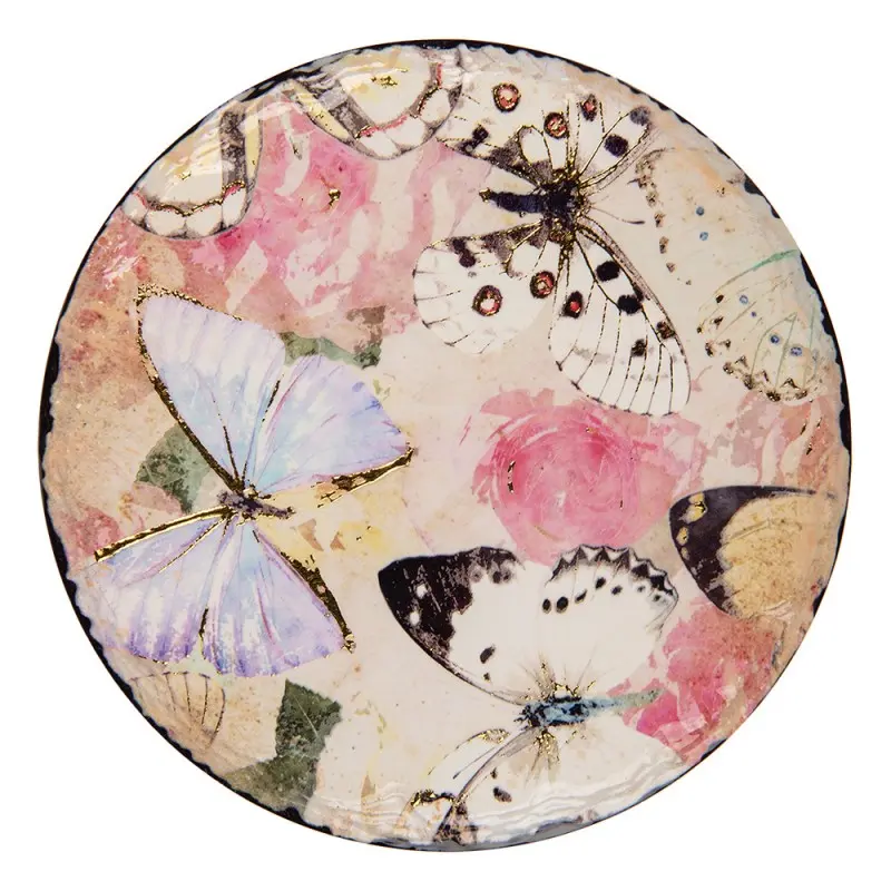 Onderzetter Vlinders beige 16x16cm
