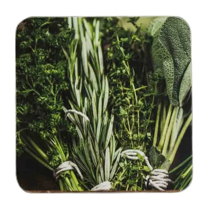 Onderzetters set-van-4 Herbs wit 10x10cm